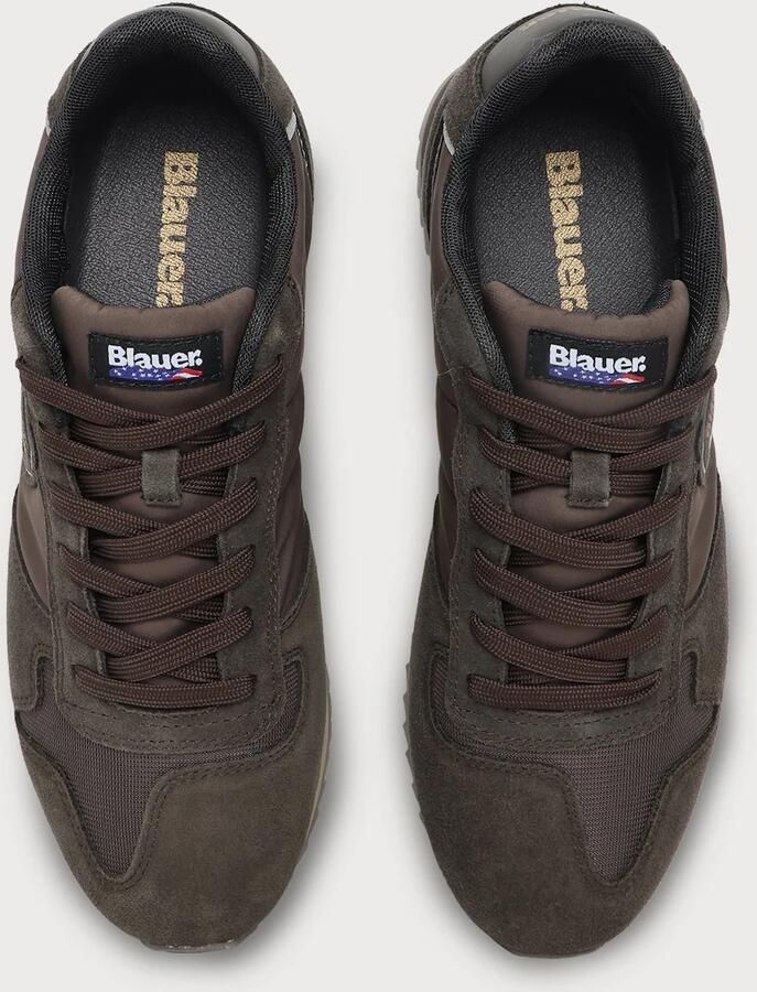 Blauer.USA Sneakers laag chocoladebruin grijs - Foto 2
