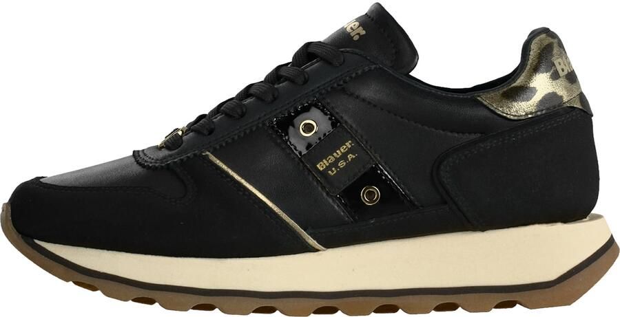 Blauer.USA Sneakers laag goud zwart