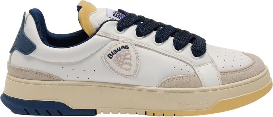 Blauer.USA Sneakers laag 'Happer' beige zwart wit