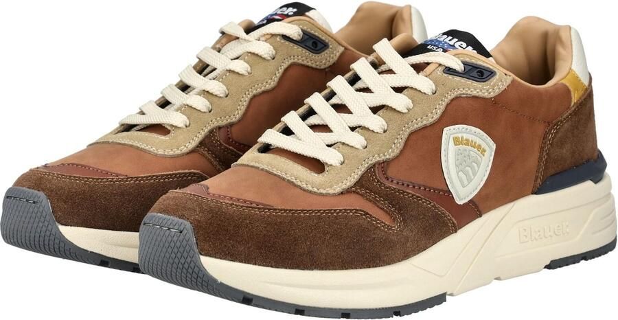 Blauer.USA Sneakers laag 'Ray' beige bruin kastanjebruin wit - Foto 5