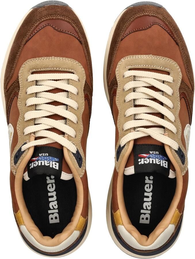 Blauer.USA Sneakers laag 'Ray' beige bruin kastanjebruin wit - Foto 2