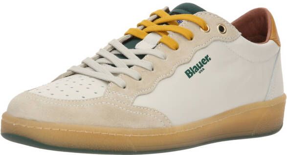 Blauer Heren Sneaker Murray van leer wit groen geel White Heren - Foto 4