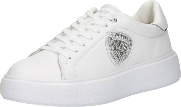 Blauer Witte Polyester Sneaker met Sportieve Details White Dames - Foto 7