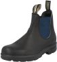 Blundstone Zwarte Leren Enkellaarzen met Marineblauwe Zijelastieken Black Dames - Thumbnail 3