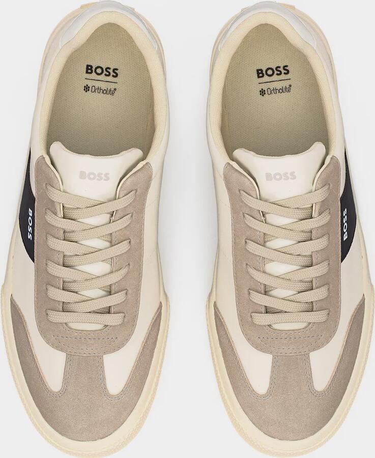 BOSS Sneakers laag 'Aiden Tenn' beige donkerbeige zwart wit - Foto 3