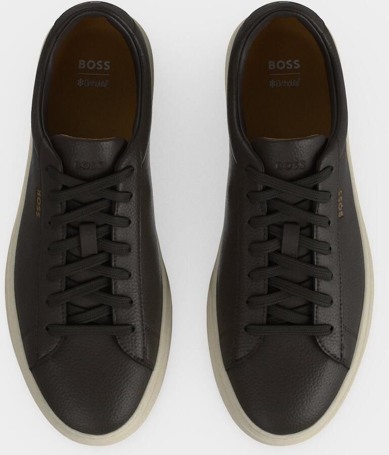 Boss Sneakers van rundleer met labeldetail model 'Kieran' - Foto 8