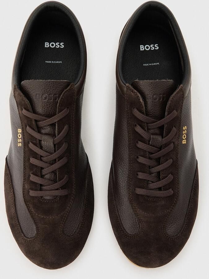 BOSS Sneakers laag 'Lineor' donkerbruin goud - Foto 2