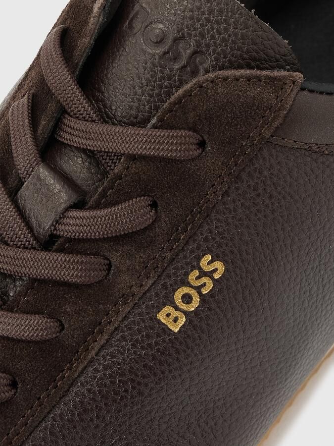 BOSS Sneakers laag 'Lineor' donkerbruin goud - Foto 3