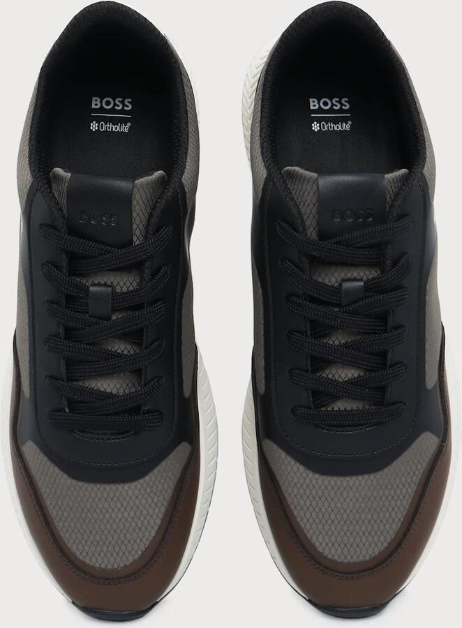 BOSS Sneakers laag 'Titanium' navy bruin bruin gemêleerd wit - Foto 3