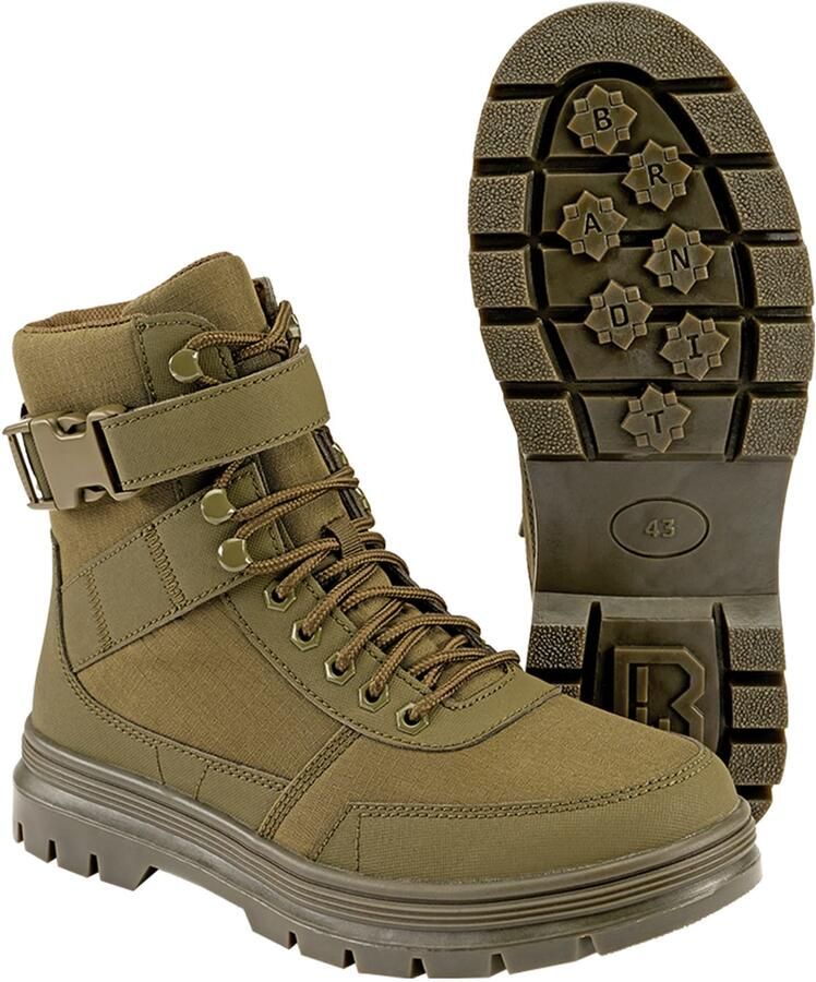 Brandit Tactical Boot Buckle 8 Eye Veterlaars 45 Shoes Olijfgroen