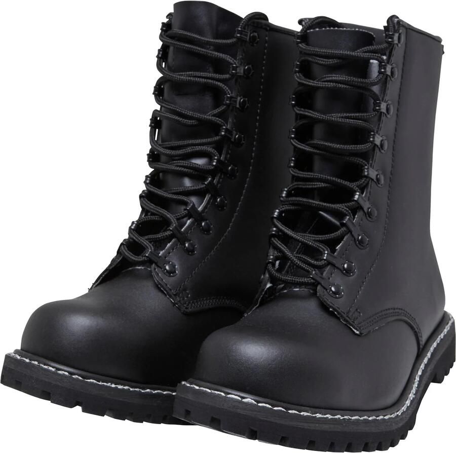 Merkloos Sans marque Brandit Springstiefel Combat Para Boots Zwart leren legerkisten met stalen neuzen - Foto 2
