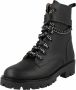 Braqeez 422788-589 Meisjes Biker Boots Zwart Leer Veters - Thumbnail 3