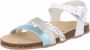 Braqeez Saar Spain Meisjes Sandalen Wit Print Blauw Zilver Imitatieleer Gesp - Thumbnail 2