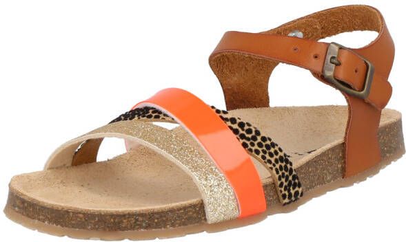 Braqeez Saar Spain Meisjes Sandalen Bruin Print Oranje Imitatieleer Gesp - Foto 2