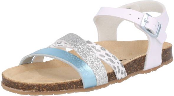 Braqeez Saar Spain Meisjes Sandalen Wit Print Blauw Zilver Imitatieleer Gesp - Foto 2