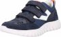 Braqeez 422431 129 Jongens Lage Sneakers Blauw Nubuck Klittenband - Thumbnail 3