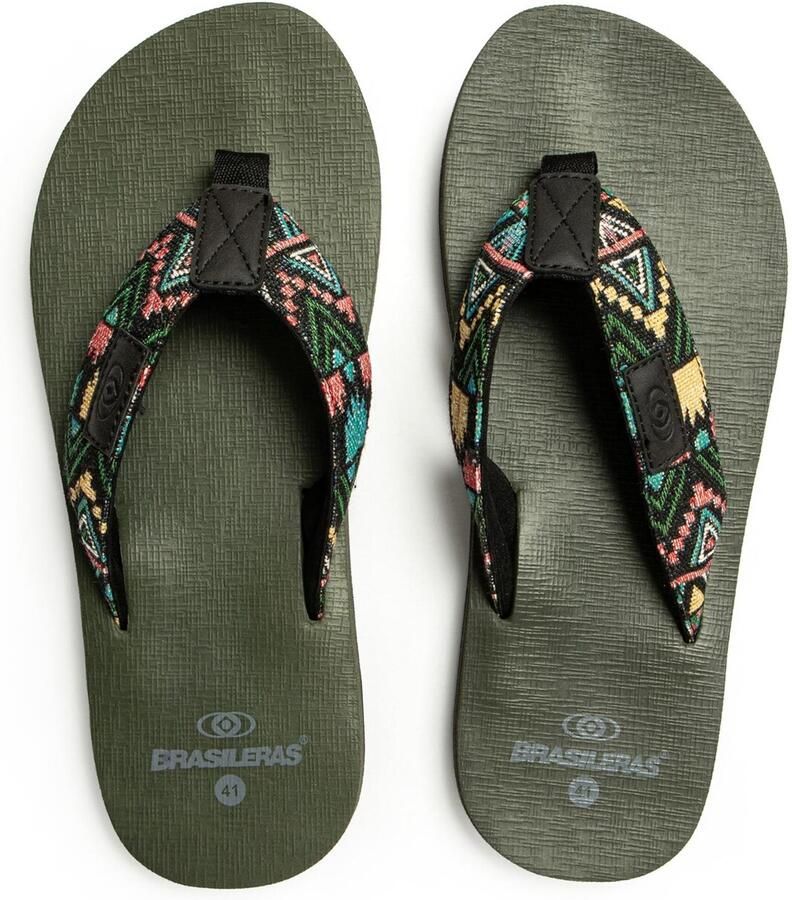 Brasileras Strand- badschoen 'Azteca' turquoise groen zalm roze zwart - Foto 3