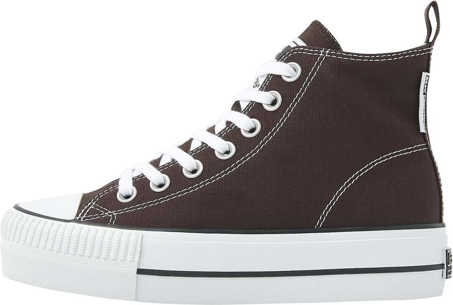 British Knights Kaya Mid Dames Sneakers Hoog Bruin Katoen Vrouwen Schoenen - Foto 2