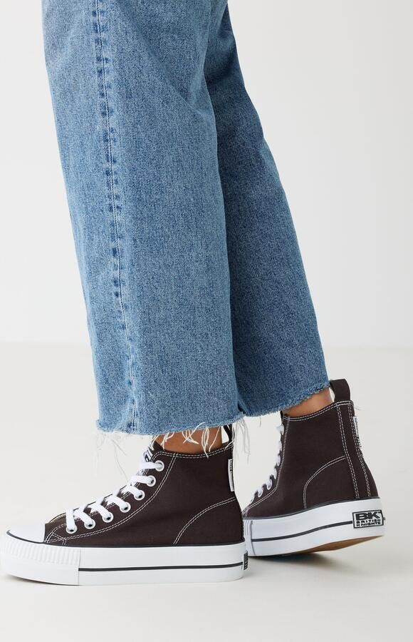 British Knights Kaya Mid Dames Sneakers Hoog Bruin Katoen Vrouwen Schoenen - Foto 7
