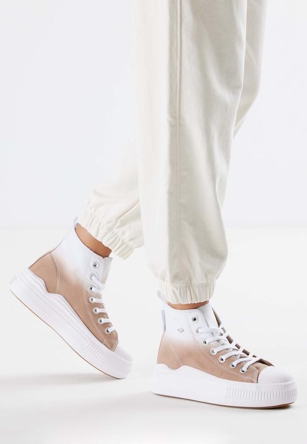 British Knights Kaya Flow Mid Dames Sneakers Hoog Bruin Katoen Vrouwen Schoenen - Foto 3