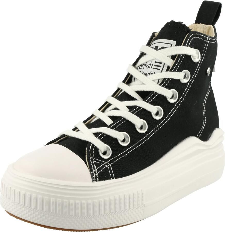British Knights Kaya Flow Mid Dames Sneakers Hoog Zwart Katoen Vrouwen Schoenen - Foto 12