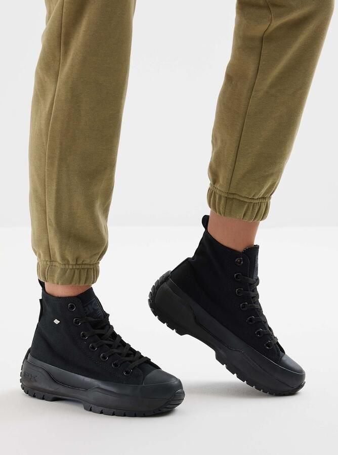 British Knights Kaya Mid Fly Dames Sneakers Hoog Zwart Katoen Vrouwen Schoenen - Foto 7