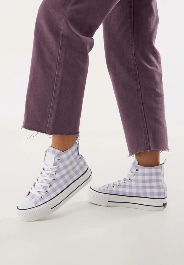 British Knights KAYA MID Dames sneakers hoog Lila geruit - Foto 2