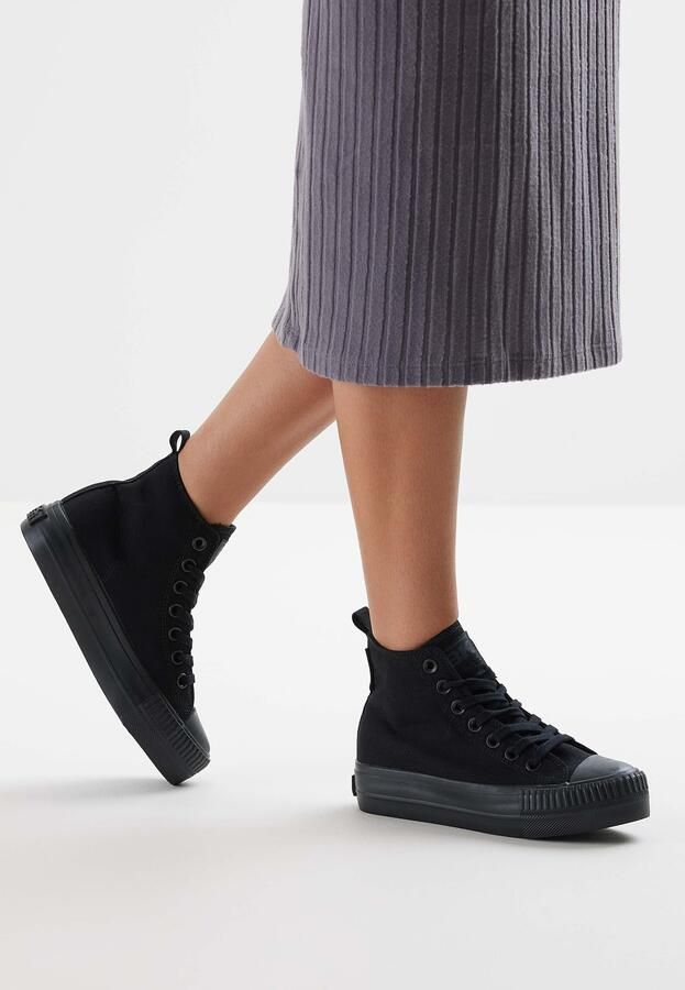British Knights Kaya Mid Dames Sneakers Hoog Zwart Katoen Vrouwen Schoenen - Foto 6