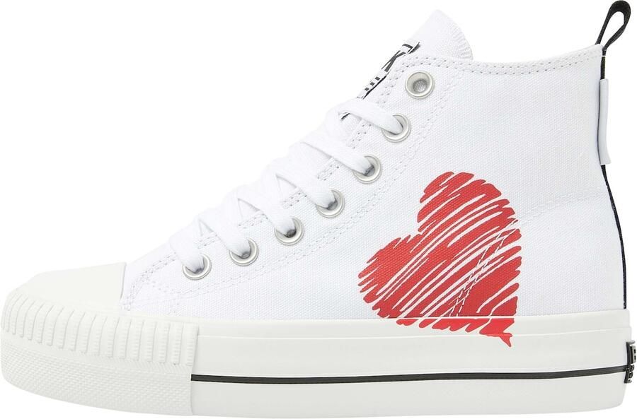 British Knights Kaya Mid Dames Sneakers Hoog Wit Katoen Vrouwen Schoenen - Foto 2