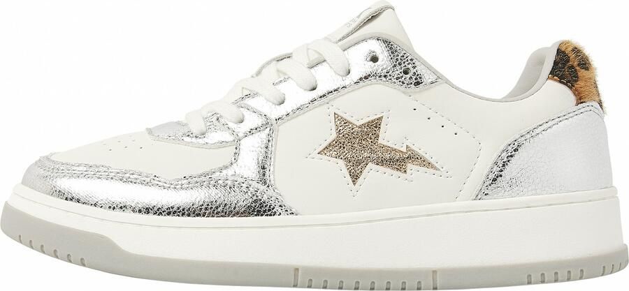 British Knights Allure Dames Sneakers Laag Wit Zilver Panterprint Vrouwen Schoenen - Foto 2