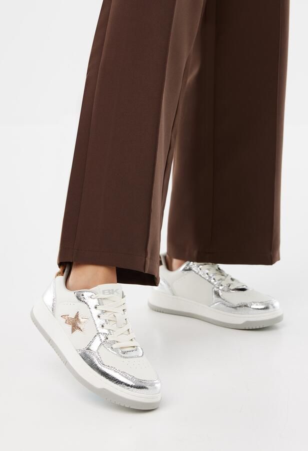 British Knights Allure Dames Sneakers Laag Wit Zilver Panterprint Vrouwen Schoenen - Foto 7