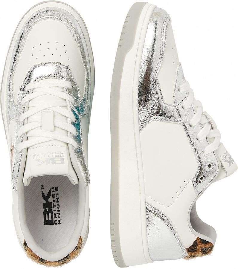 British Knights Allure Dames Sneakers Laag Wit Zilver Panterprint Vrouwen Schoenen - Foto 4