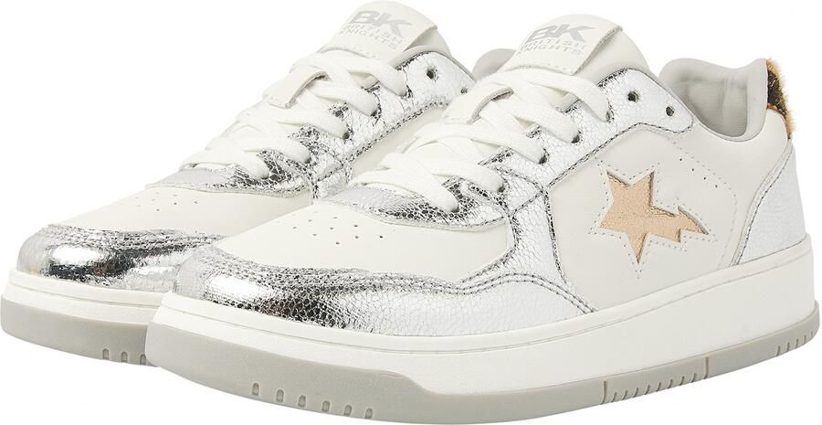 British Knights Allure Dames Sneakers Laag Wit Zilver Panterprint Vrouwen Schoenen - Foto 6