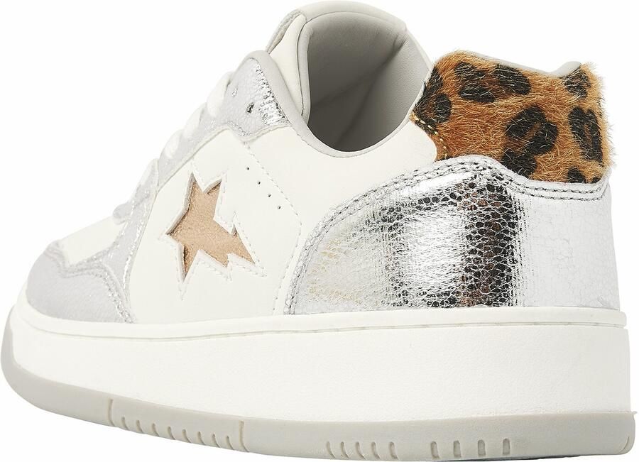 British Knights Allure Dames Sneakers Laag Wit Zilver Panterprint Vrouwen Schoenen - Foto 5