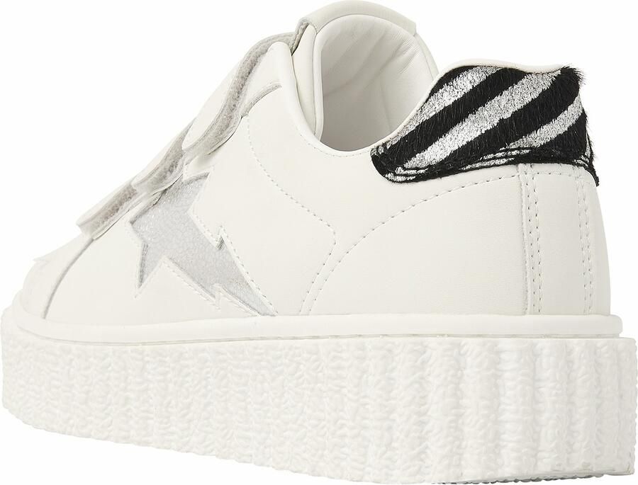 British Knights Bliss Velcro Dames Sneakers Laag Wit Zilver Zebra Vrouwen Schoenen - Foto 4