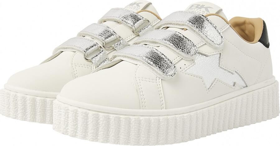 British Knights Bliss Velcro Dames Sneakers Laag Wit Zilver Zwart Vrouwen Schoenen - Foto 7