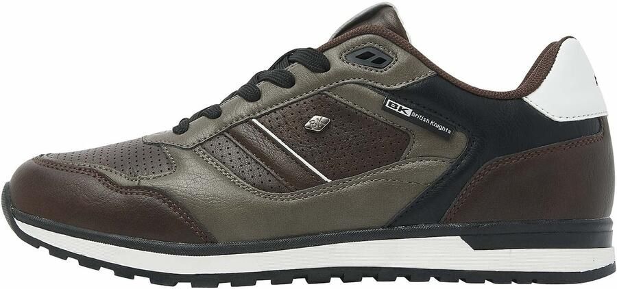 BRITISH KNIGHTS Sneakers laag 'Classor' donkerbruin donkergrijs zwart wit