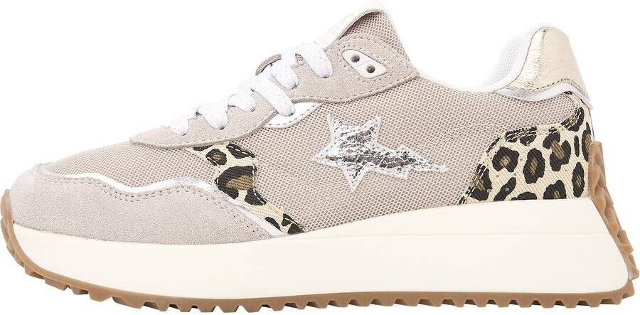 British Knights Fable Dames sneakers laag Beige Panterprint Zilver Vrouwen schoenen - Foto 2