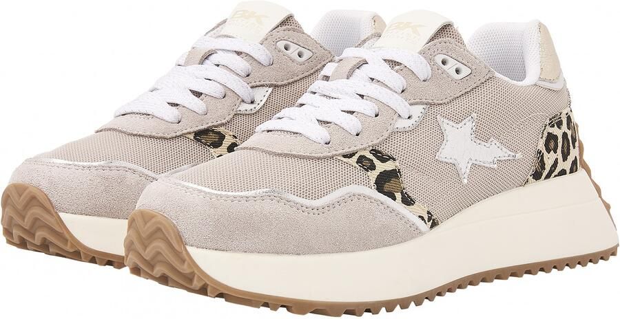 British Knights Fable Dames sneakers laag Beige Panterprint Zilver Vrouwen schoenen - Foto 7
