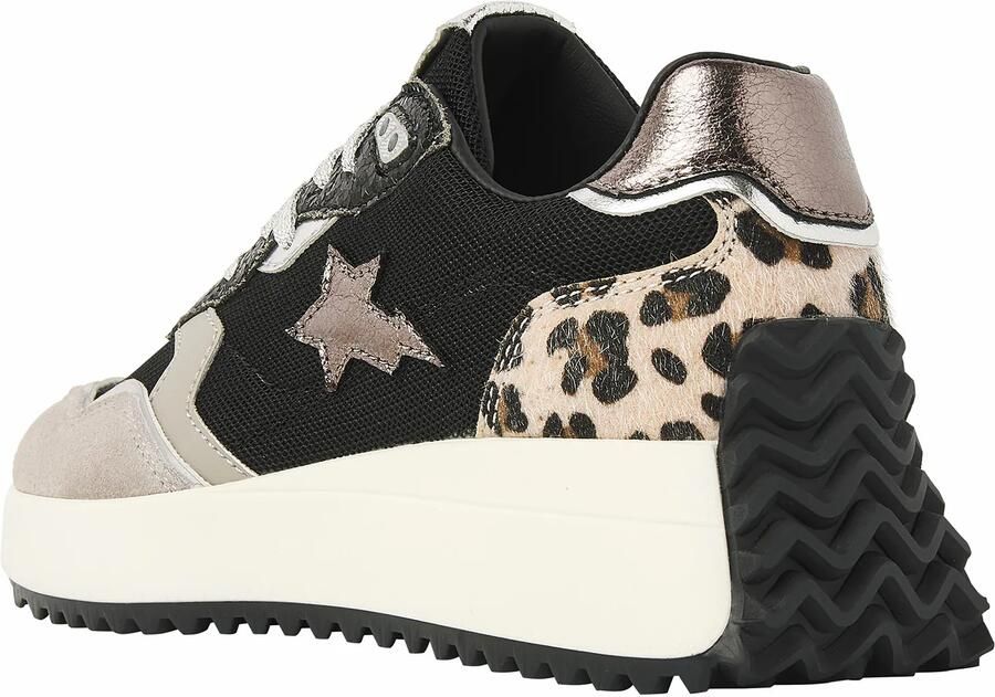 British Knights Fable Dames Sneakers Laag Zwart Zand Panterprint Vrouwen Schoenen - Foto 3
