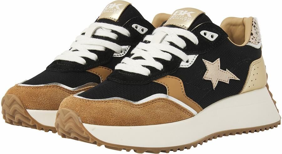 British Knights Fable Dames Sneakers Laag Zwart Zand Goud Panterprint Vrouwen Schoenen - Foto 7