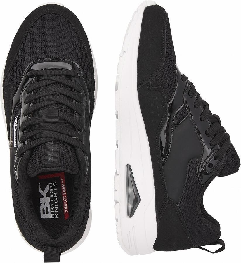 British Knights Lennox imitatieleren mesh sneakers met air zwart wit - Foto 5