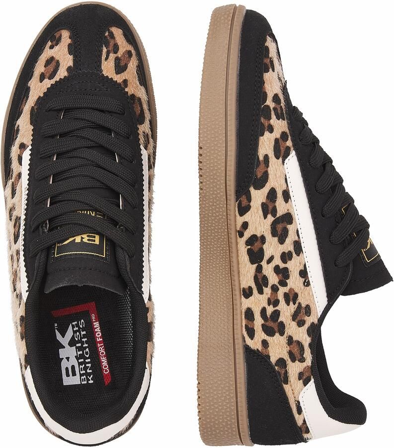 British Knights Revival Dames sneakers laag Zwart Panterprint Wit Vrouwen schoenen - Foto 5