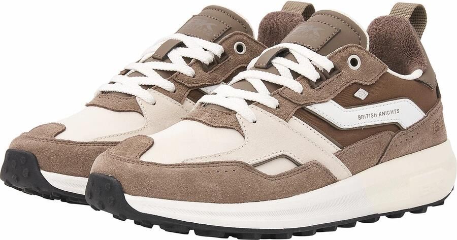 British Knights Veli Heren sneakers laag Taupe Beige Wit Mannen schoenen Suede - Foto 6