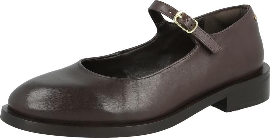 BRONX Ballerina met riempjes 'Next-Wagon' chocoladebruin
