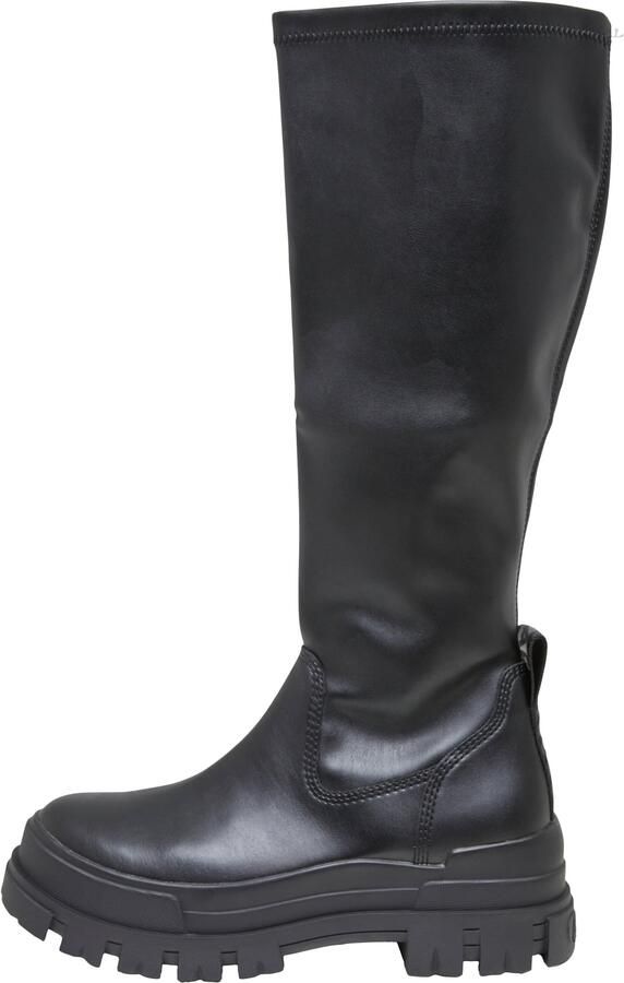 Buffalo Zwarte Grunge Eco-Leren Chunky Sole Schoenen