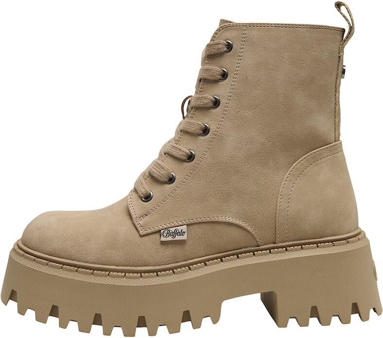 Buffalo dameslaarzen met veters Aspen Lace Up Mid beige - Foto 3