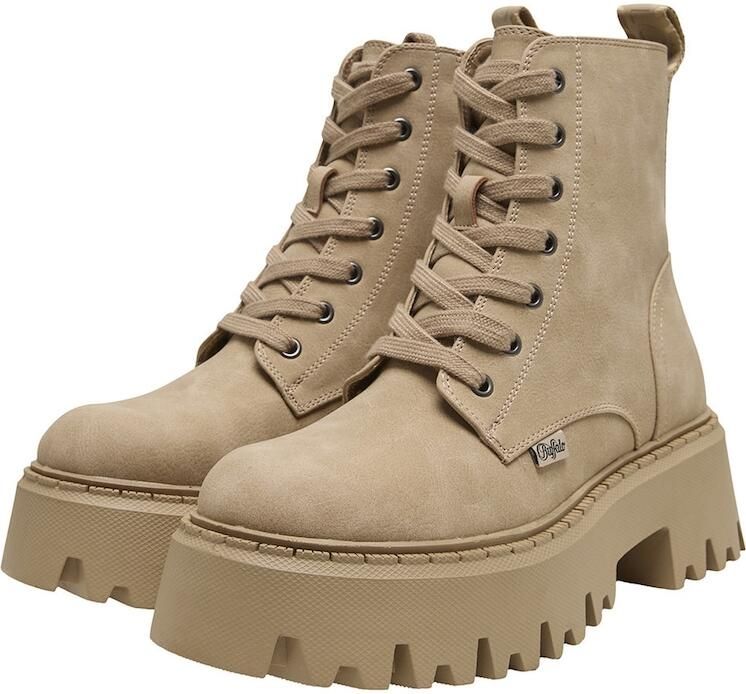 Buffalo dameslaarzen met veters Aspen Lace Up Mid beige - Foto 5