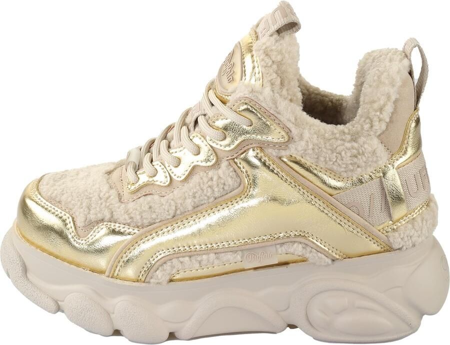 BUFFALO Sneakers laag beige goud