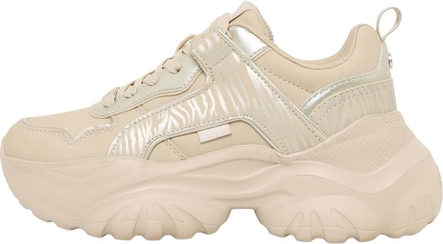 BUFFALO Sneakers laag 'BLISS' crème zilver